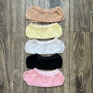 5 Pairs No Show Lace Socks